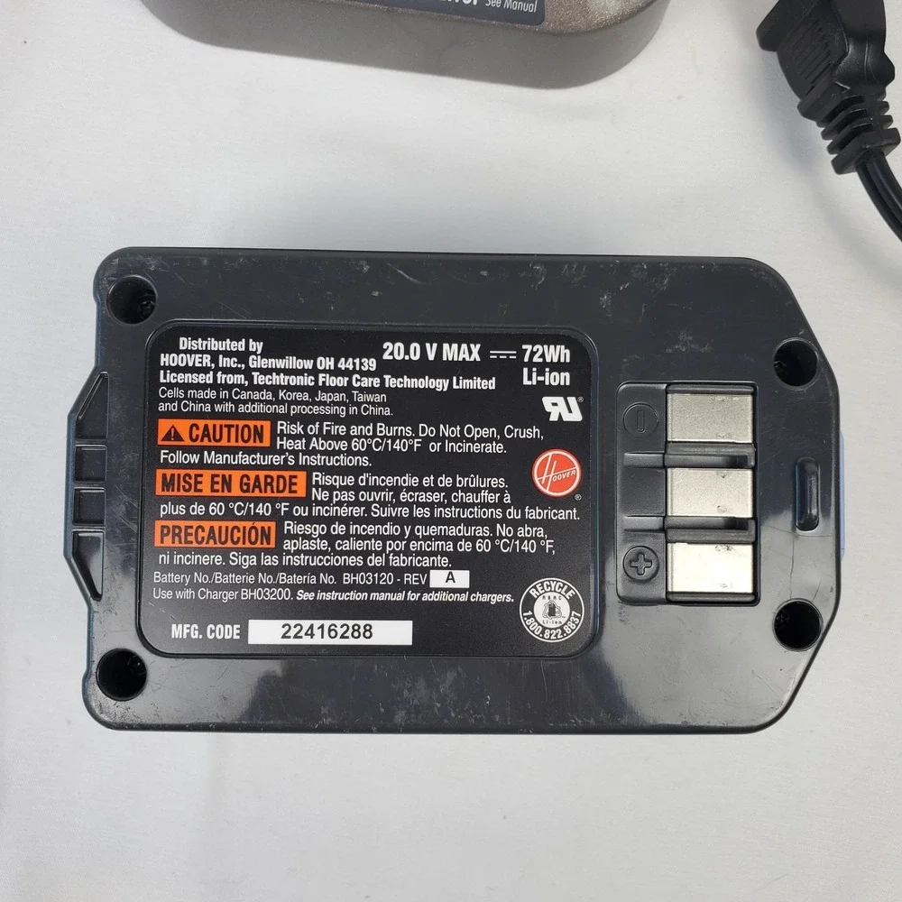 Hoover Lithium Life 20V Battery and Charger BH03100 BH03120 Rechargeable WORKING